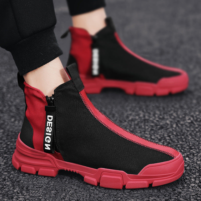 Mens Casual Shoes Sneakers Athletic Leisure Sports Fashion High Top Outdoor Gym - Enfance-Heureuse