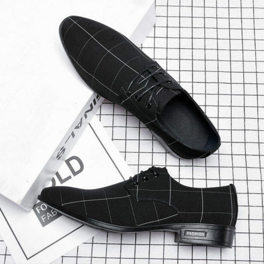 Mens Shoes Men Dress Shoes Leather Breathable Leisure Business Canvas Formal Shoes - Enfance-Heureuse