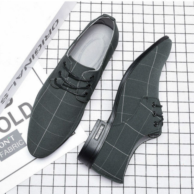 Mens Shoes Men Dress Shoes Leather Breathable Leisure Business Canvas Formal Shoes - Enfance-Heureuse