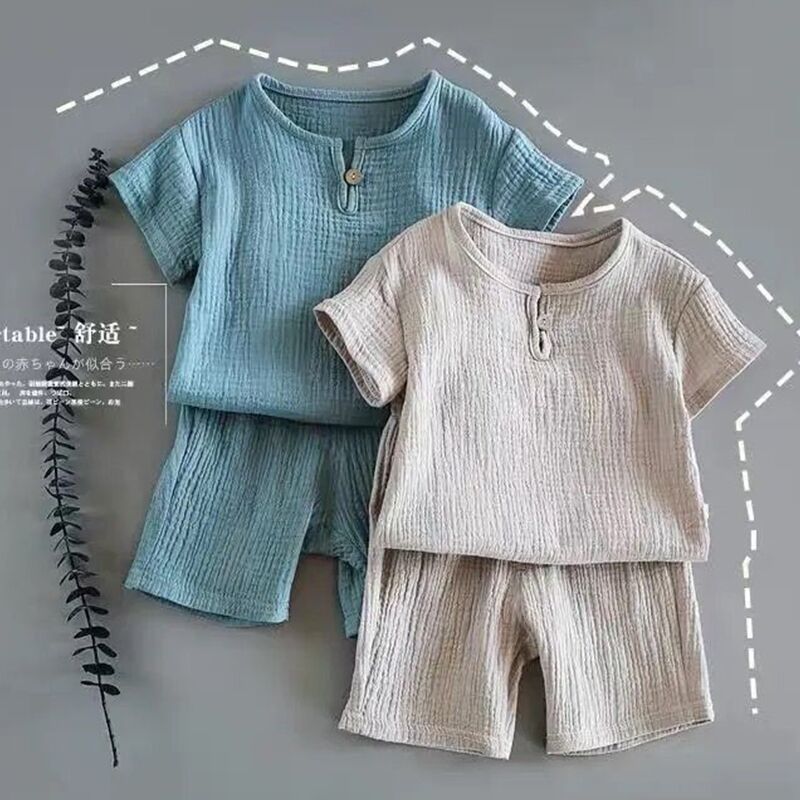 Boy And Girl Baby Short-sleeved Summer Suit - Enfance-Heureuse