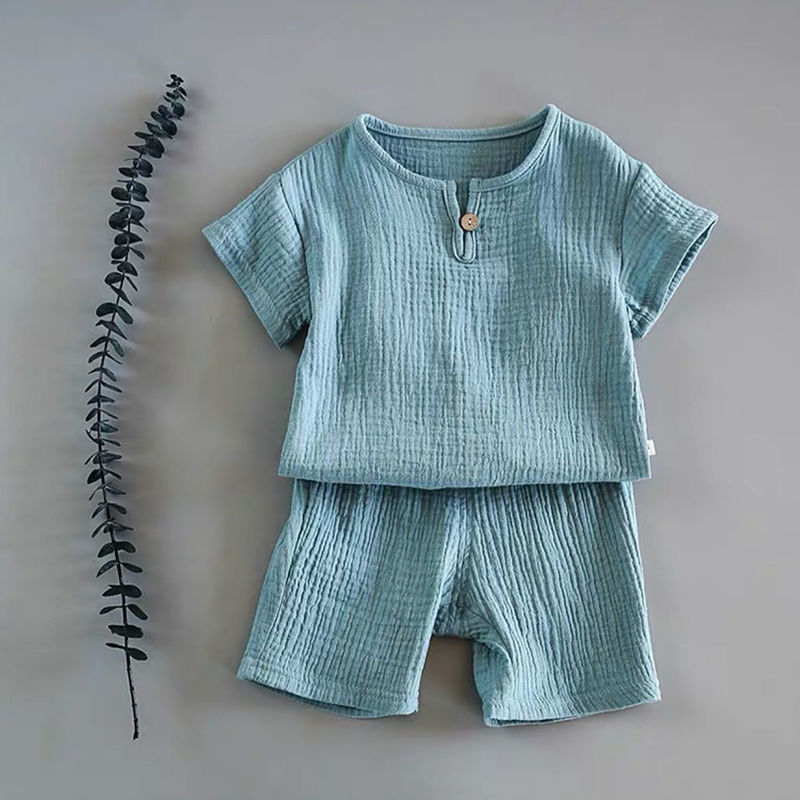 Boy And Girl Baby Short-sleeved Summer Suit - Enfance-Heureuse