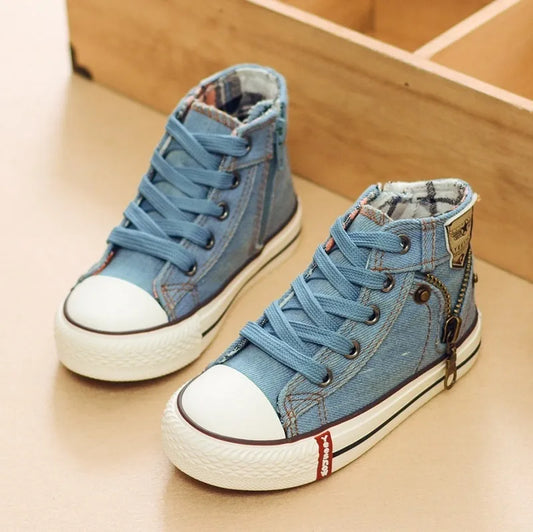 Autumn Expert Skill Children Casual Shoes Boys Girls Sport Shoes Breathable Denim Sneakers Kids Canvas Shoes Baby Boots - Enfance-Heureuse