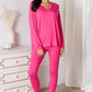 Basic Bae Full Size V-Neck Soft Rayon Long Sleeve Top and Pants Lounge Set - Enfance-Heureuse