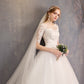New Fashion Slim Fit Lace Mid Sleeve Plus Size Photo Studio Wedding Dress - Enfance-Heureuse
