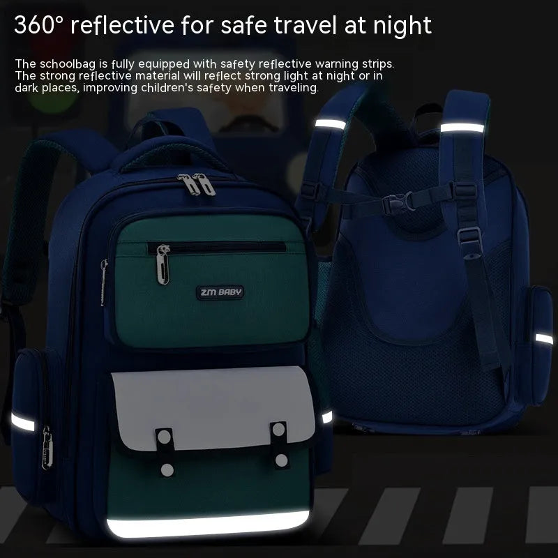 Primary School Student Schoolbag Male Grade 1-3-6 Portable Burden Alleviation Large Capacity Children's Schoolbag Backpack - Enfance-Heureuse