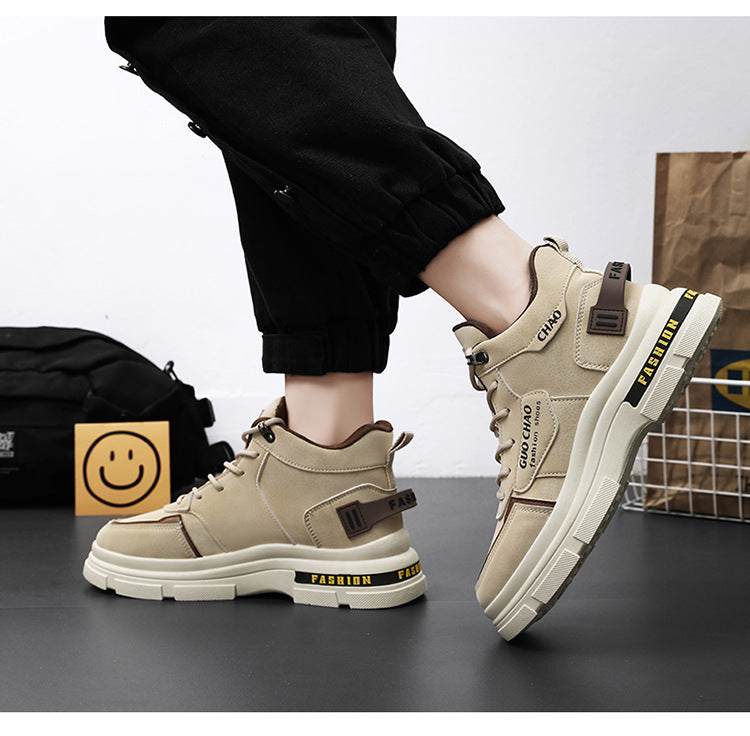 Men's Shoes Breathable High Top Working Wear Shoes Non-slip Casual Boots - Enfance-Heureuse