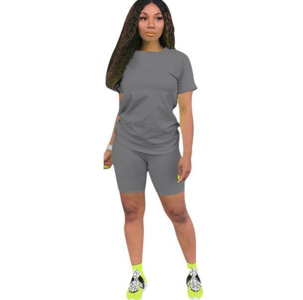 Solid Color Sports Suit Casual Two-piece Suit Women - Enfance-Heureuse