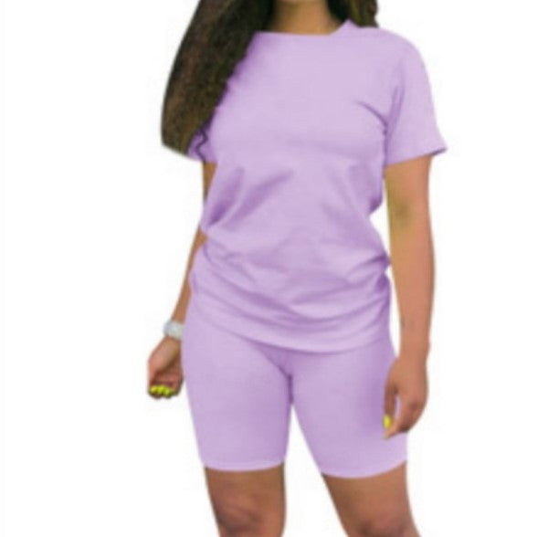 Solid Color Sports Suit Casual Two-piece Suit Women - Enfance-Heureuse