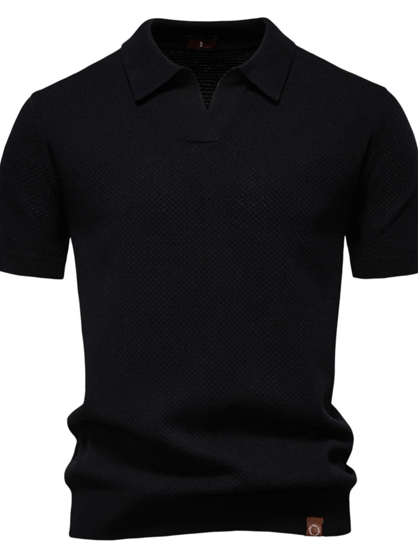 Men's Classic Textured Short Sleeve Polo Shirt - Enfance-Heureuse
