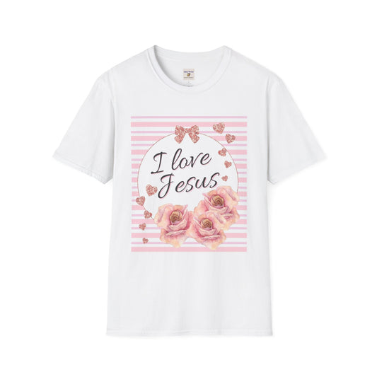 I Love Jesus Floral Unisex T-Shirt - Enfance-Heureuse