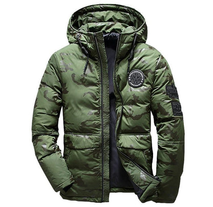 Camouflage Men's Winter Jacket Coat Hooded Casual Slim Down Parka Autumn Camo Windproof Warm Mens Overcoat - Enfance-Heureuse