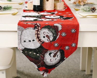 Bandera de mesa de tela tejida para decoraciones navideñas