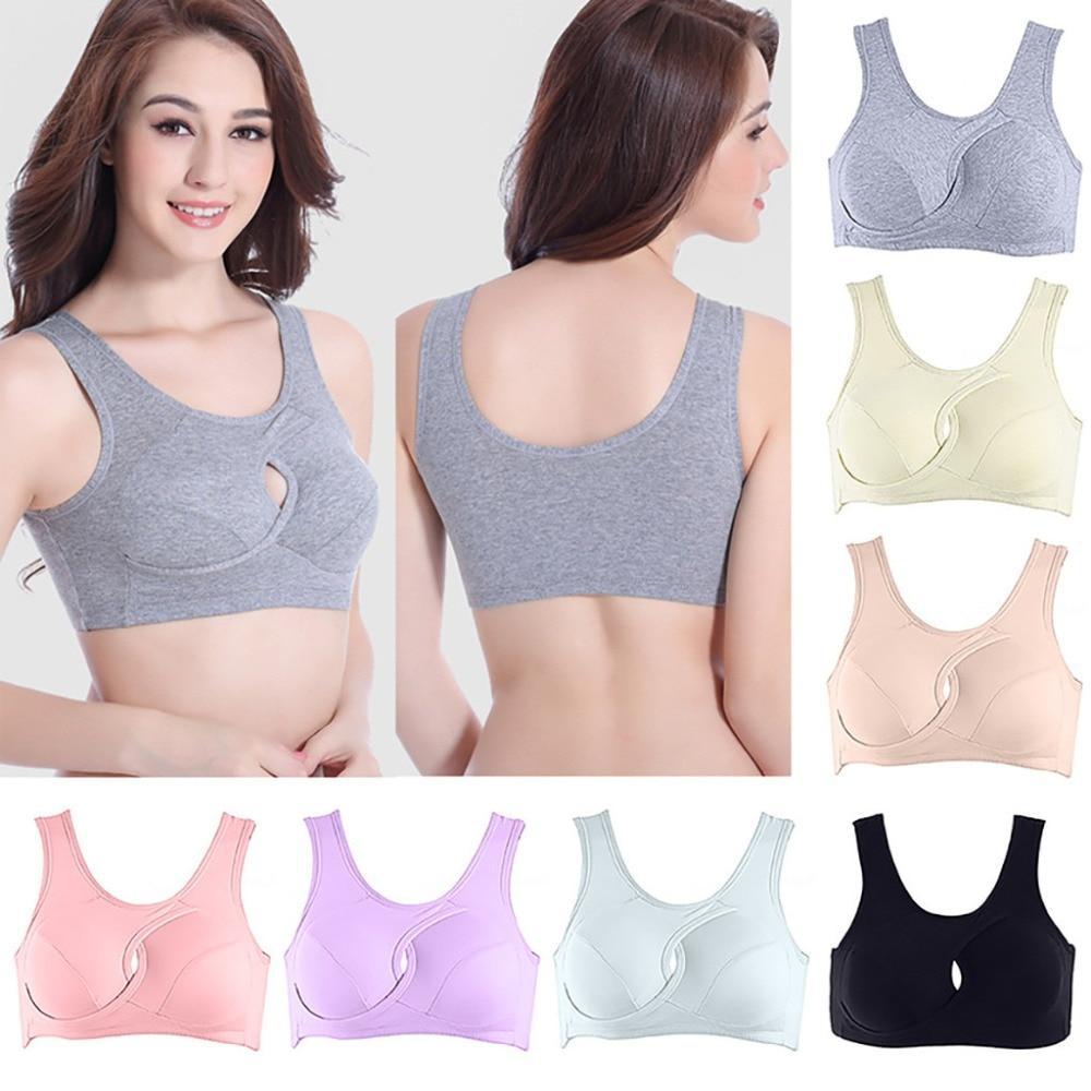 Cotton Anti-expansion Anti-Sag Gathering Adjustment Sports Bra - Enfance-Heureuse