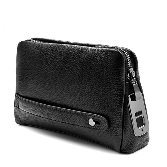 Mens Wallet Fingerprint Lock Bag First Layer Cowhide Business Handbag Men Fashion Fingerprint Men Bag - Enfance-Heureuse