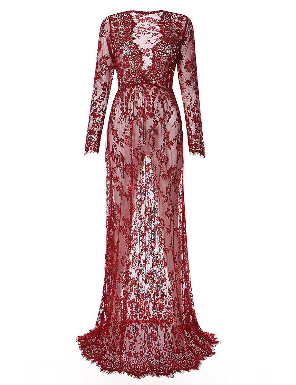 Pregnant Dress Pajamas Lace Maternity Dress Women - Enfance-Heureuse