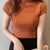 Women's Short-sleeved Sweater Inner Tight Sweater - Enfance-Heureuse