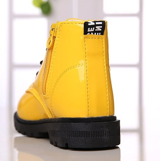 Winter Children Shoes PU Leather Waterproof Martin Boots Kids Snow Boots - Enfance-Heureuse