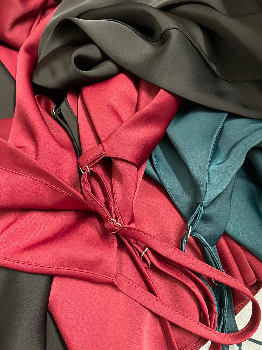 Women's Summer Sleeveless Silk Suspender Dress - Enfance-Heureuse