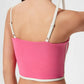 Millennia Contrast Trim Square Neck Active Cami with Detachable Chest Pads - Enfance-Heureuse