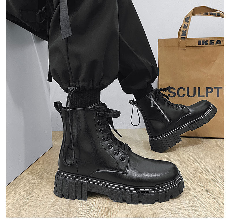 Martin Boots Men's British Style Side Zipper - Enfance-Heureuse