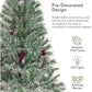Pre-lit Xmas Tree Artificial Christmas 4-Piece Set,Garland, Wreath And Set Of 2 Entrance Trees X-mas - Enfance-Heureuse