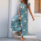 European And American Jumpsuit Printed Wide Leg Jumpsuit - Enfance-Heureuse