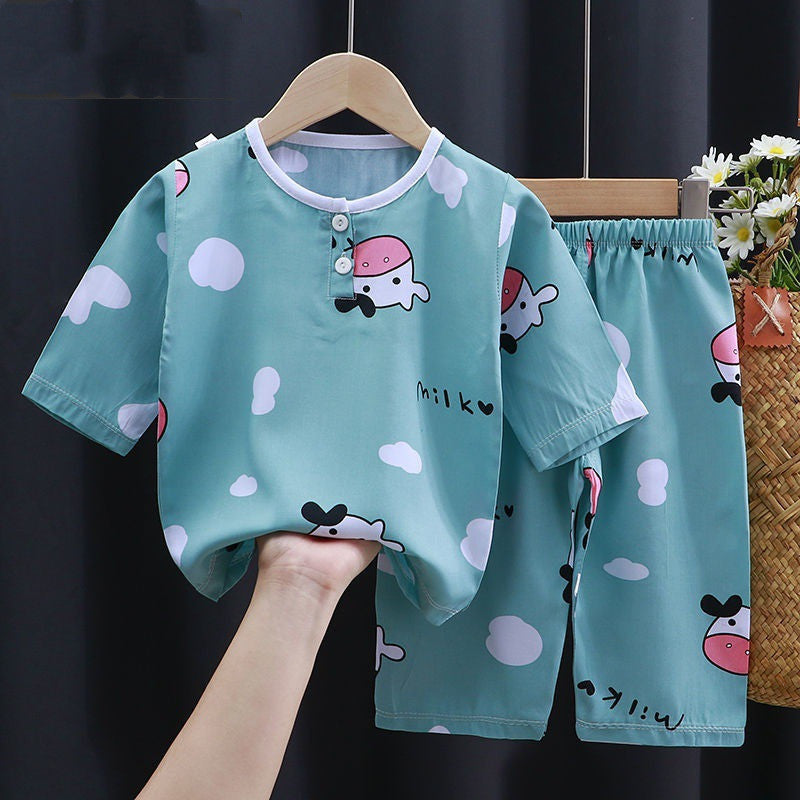 Summer Clothes Cotton Silk Air-conditioning Clothes Baby Clothes - Enfance-Heureuse