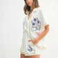 MABLE Embroidered Button Down Shirt and Shorts Set - Enfance-Heureuse