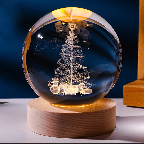 Luminous Starry Sky And Planets Moon Moon Crystal Ball Small Night Lamp Projection Ambience Light Creative Gift New Strange Gift - Enfance-Heureuse
