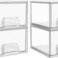 1 2 4 Pack Clear Stackable Storage Drawers, 11.2cm, 4.4in Tall Acrylic Bathroom Makeup Organizer,Plastic Storage Bins For Vanity, Undersink, Kitchen Cabinets, Pantry, Home Organization - Enfance-Heureuse