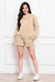 Round Neck Long Sleeve Sweatshirt and Drawstring Shorts Set - Enfance-Heureuse