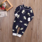 Infant Children's Clothing Cotton Long-sleeved Fawn Print Jumpsuit - Enfance-Heureuse