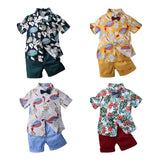 Two-piece boy short sleeve printed shirt - Enfance-Heureuse