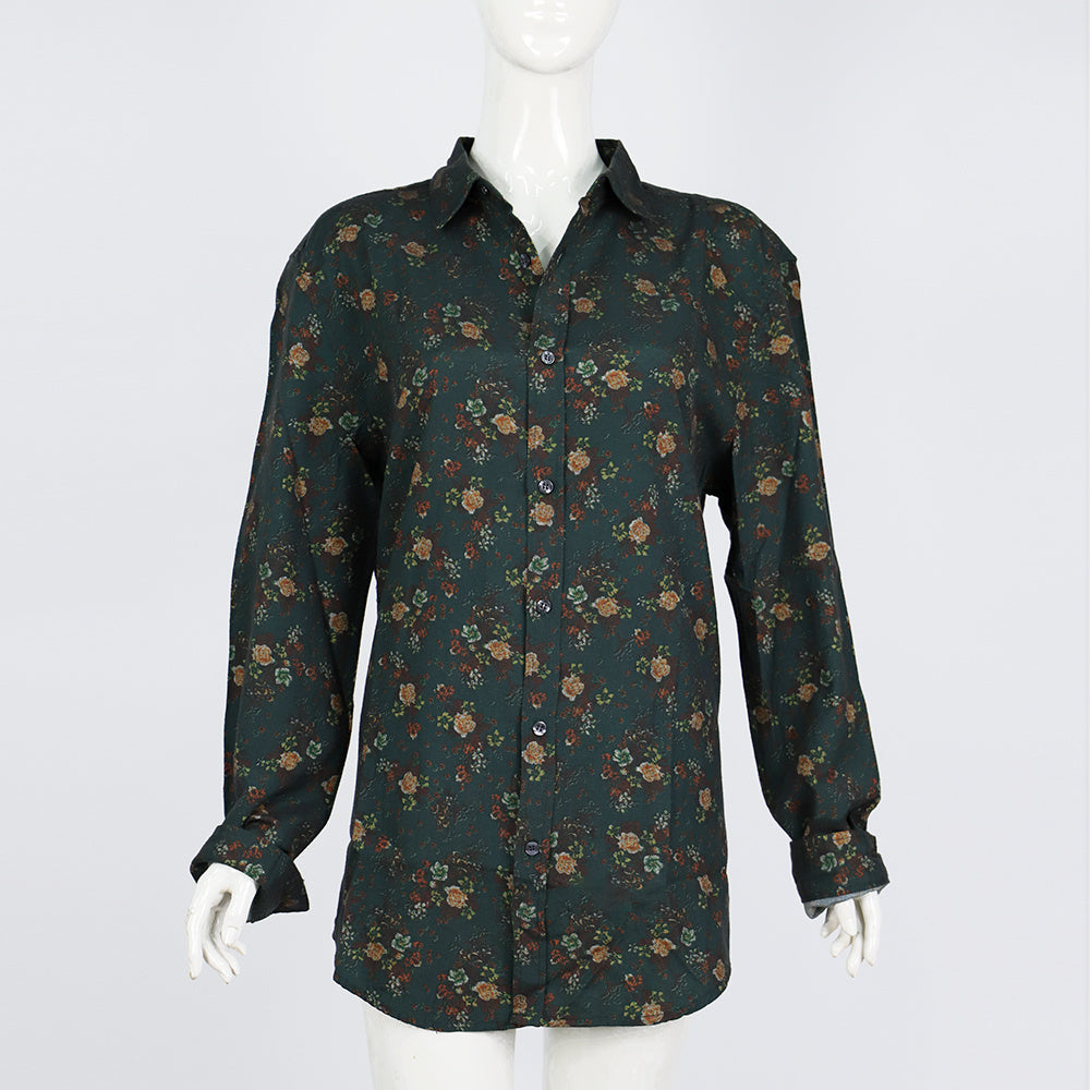 New Fashion Casual Men Shirt Long Sleeve Europe Style Slim Fit Shirt Men High Quality Cotton Floral Shirts Mens Clothes - Enfance-Heureuse