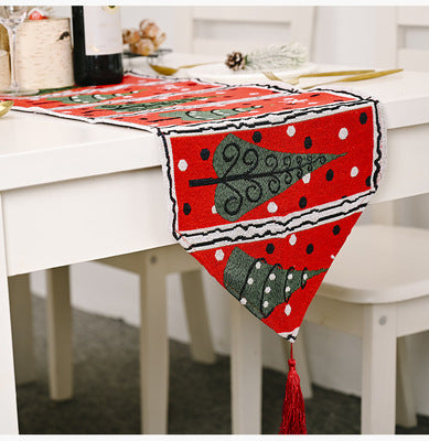 Bandera de mesa de tela tejida para decoraciones navideñas