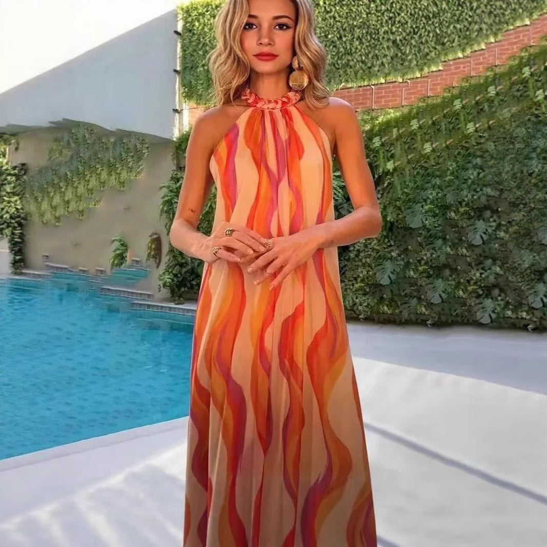 Elegant And Comfortable Halter Dress Women's