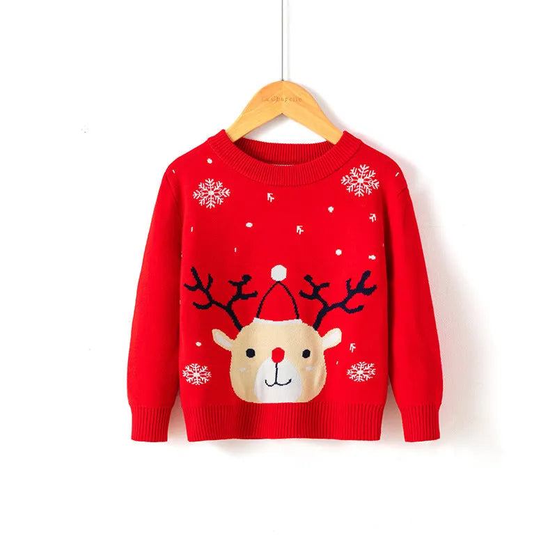 Christmas snowflake fawn sweater - Enfance-Heureuse