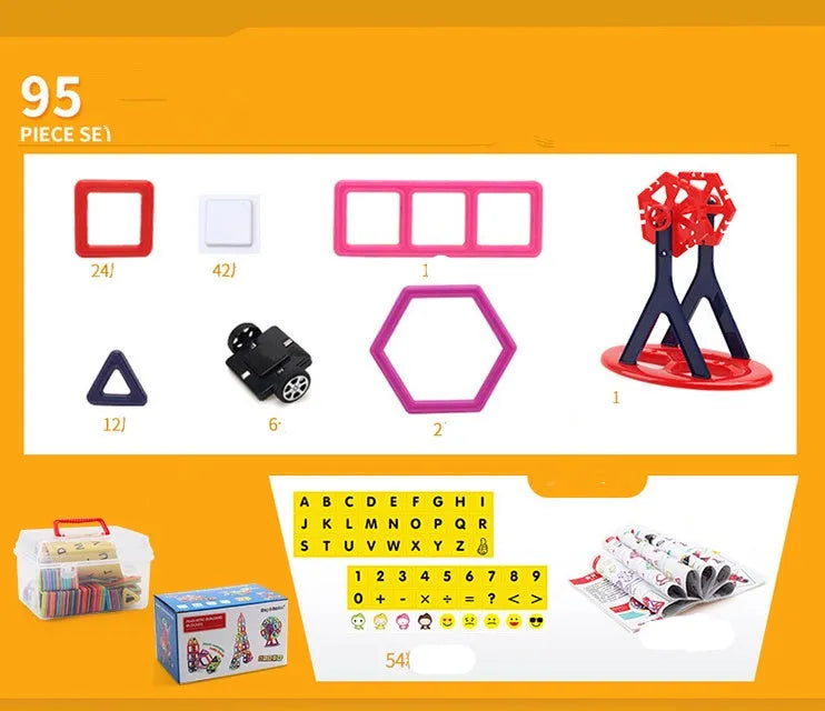 Pièce magnétique blocs de construction changement tirant magnétique pièce enfants éducation précoce jouet éducatif ensemble pièce magnétique - Enfance-Heureuse