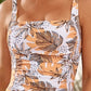 Printed Square Neck Wide Strap One-Piece Swimwear - Enfance-Heureuse
