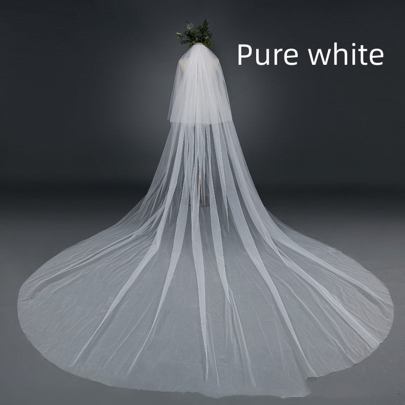 Bridal Wedding Veil Widened Tail - Enfance-Heureuse