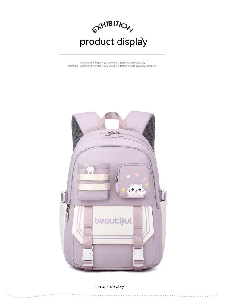 Large Capacity Schoolbag For Primary School Girls Cute - Enfance-Heureuse