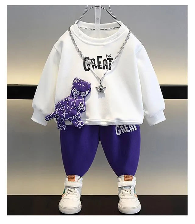 Boys Sweater Suit Clothes Fashionable Children Korean Style - Enfance-Heureuse