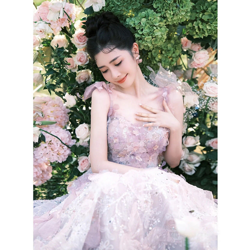 Toast Dress Lace A- Line Style Bridal Marriage Engagement Evening Dress - Enfance-Heureuse