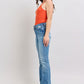 Judy Blue HW Tummy Control Vintage Wash Side Slit Slim Boot Jeans