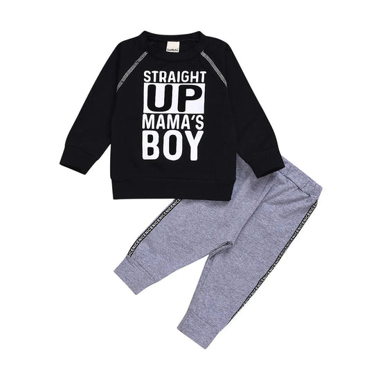 Boy's suit black long sleeve two-piece suit - Enfance-Heureuse