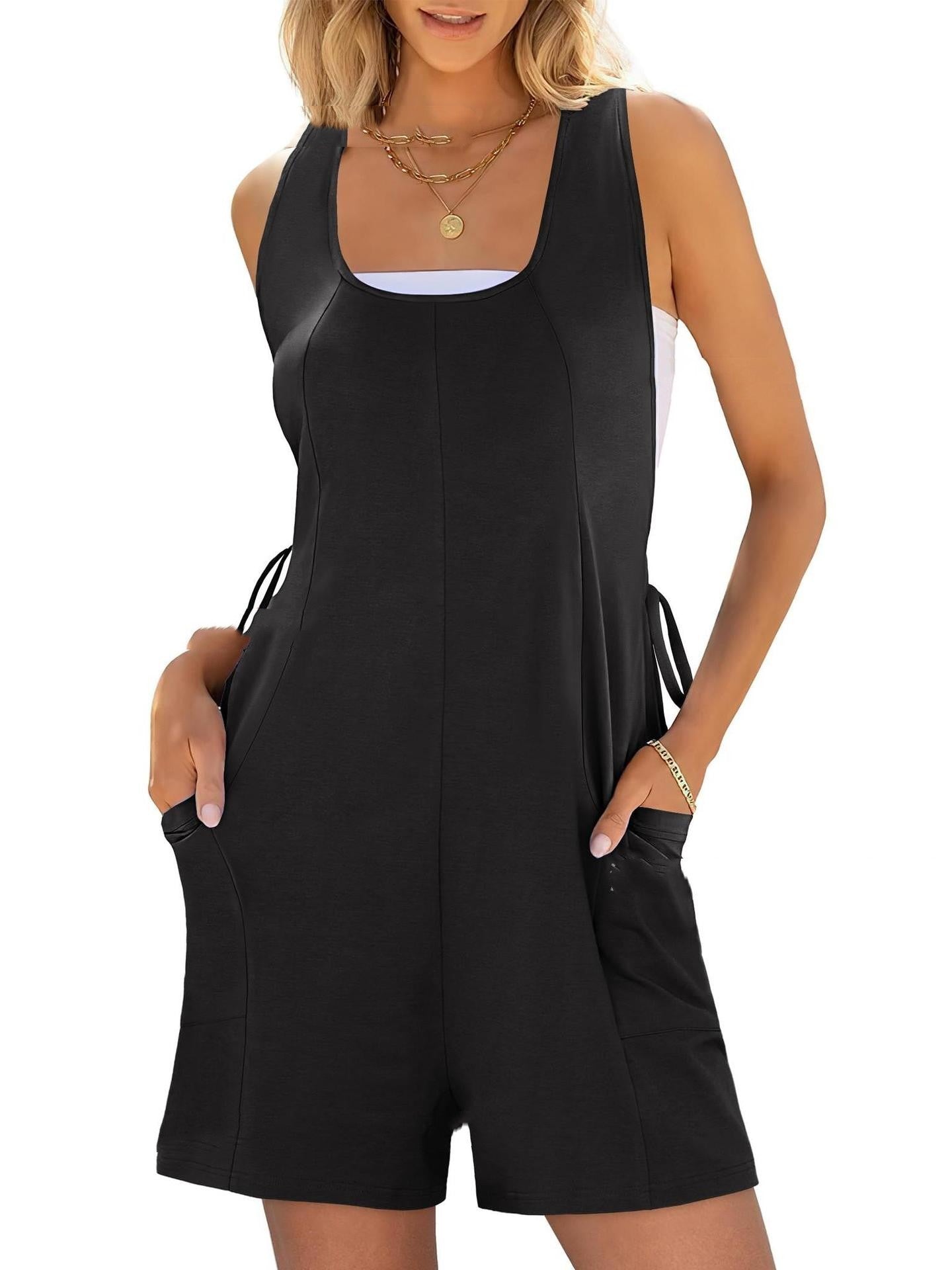 Comfortable Pocket Vest Jumpsuit Women - Enfance-Heureuse