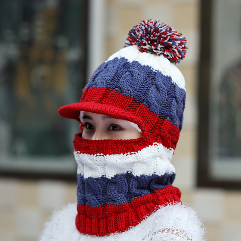 Orejeras de gorro de lana gruesa de felpa para mujer