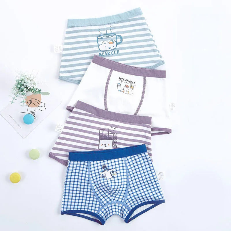 Cartoon Simple Cotton Children's Boxer Shorts - Enfance-Heureuse
