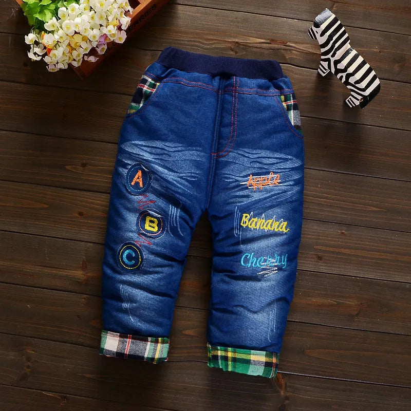 Children's Clothing Plus Velvet Thick Casual Pants - Enfance-Heureuse