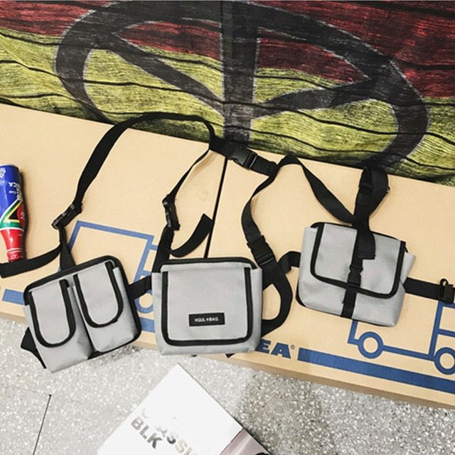 Men Tactical Shoulder Bag Men Tactical Waist Bag Boy Streetwear Functional Waist Packs Waistcoat Male Hip hop Chest Bags 030266 - Enfance-Heureuse